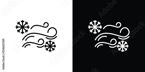 Snow blowing icon in black. flat graphic vector icon