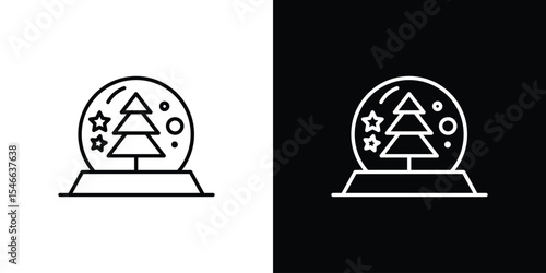 Snow globe icon in black. flat graphic vector icon