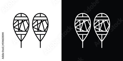 Snowshoes icon in black. flat graphic vector icon