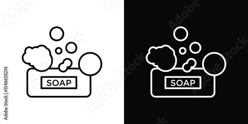 Soap cleaning icon in black. flat graphic vector icon