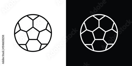 Soccer ball icon in black. flat graphic vector icon