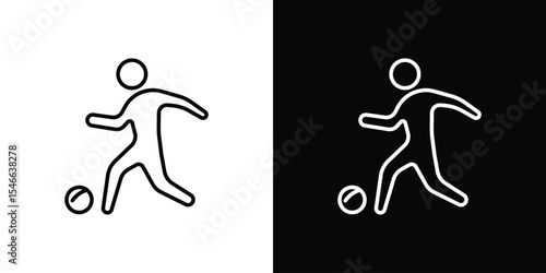 Soccer player icon in black. flat graphic vector icon