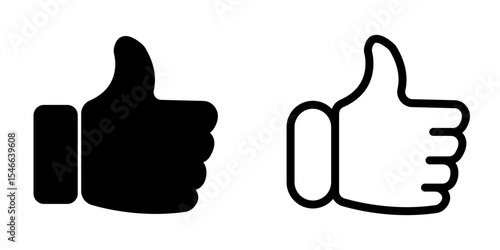 Two Like Buttons – Flat Vector Icons for Social Media and User Feedback, EPS-10