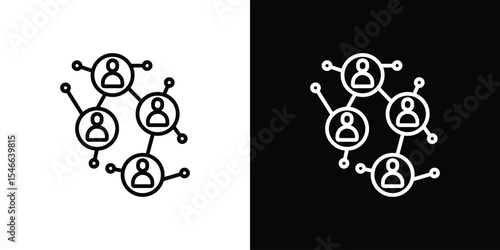 Social network icon in black. flat graphic vector icon