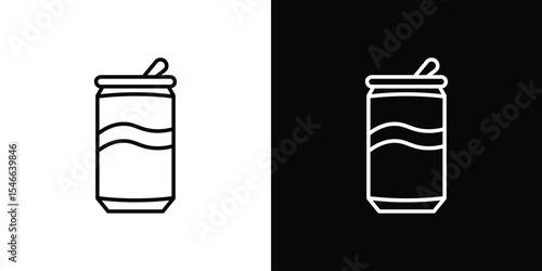 Soda can icon in black. flat graphic vector icon