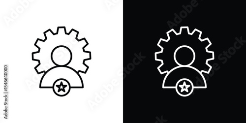 Soft skills icon in black. flat graphic vector icon