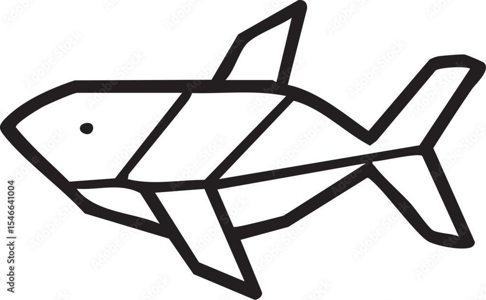 Fototapeta premium Geometric shark icon