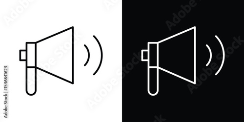 Speaker icon in black. flat graphic vector icon
