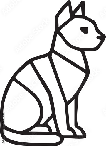 Geometric sitting cat icon