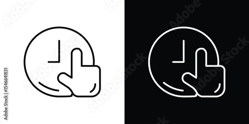 Specify at time icon in black. flat graphic vector icon