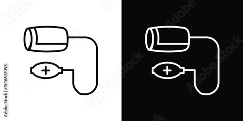Sphygmomanometer icon in black. flat graphic vector icon