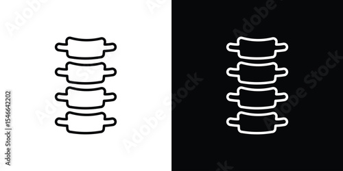 Spinal column icon in black. flat graphic vector icon