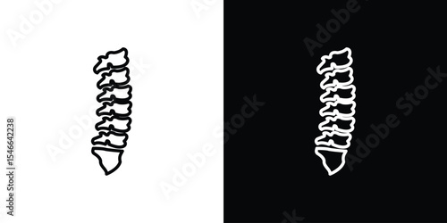Spine Bone icon in black. flat graphic vector icon