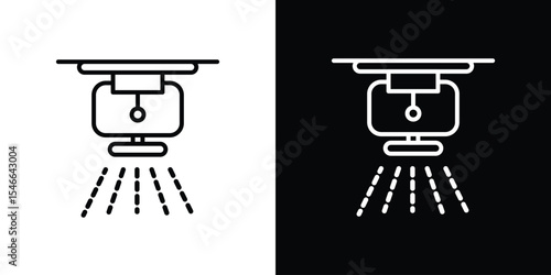 Sprinkler icon in black. flat graphic vector icon