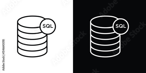 SQL icon in black. flat graphic vector icon