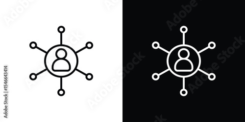 Stakeholders icon in black. flat graphic vector icon