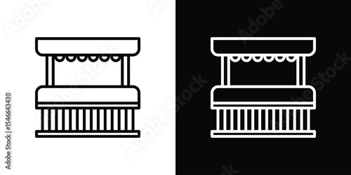 Stall icon in black. flat graphic vector icon