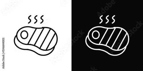 Steak icon in black. flat graphic vector icon