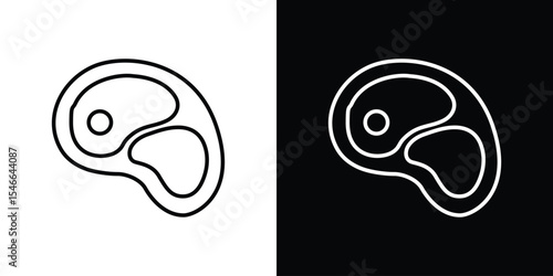 Steak icon in black. flat graphic vector icon