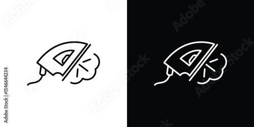 Steaming iron icon in black. flat graphic vector icon