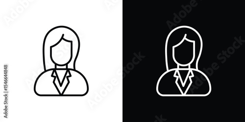 Stewardess icon in black. flat graphic vector icon