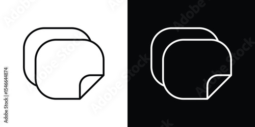 Sticker icon in black. flat graphic vector icon
