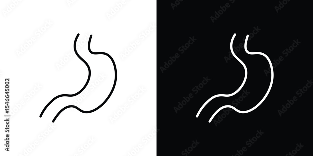 Obraz premium Stomach icon in black. flat graphic vector icon