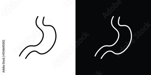 Stomach icon in black. flat graphic vector icon