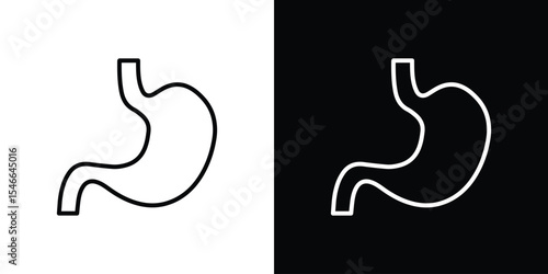 Stomach icon in black. flat graphic vector icon