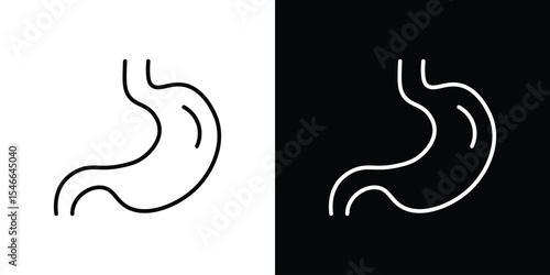 Stomach icon in black. flat graphic vector icon