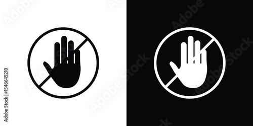 Stop signs in black. flat graphic vector icon