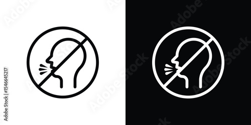 Stop talking signs in black. flat graphic vector icon