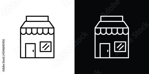 Store icon in black. flat graphic vector icon