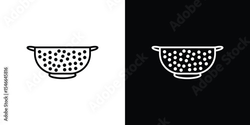 Strainer icon in black. flat graphic vector icon