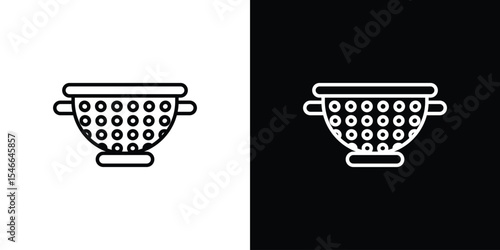 Strainer icon in black. flat graphic vector icon