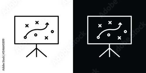 Strategical planning icon in black. flat graphic vector icon