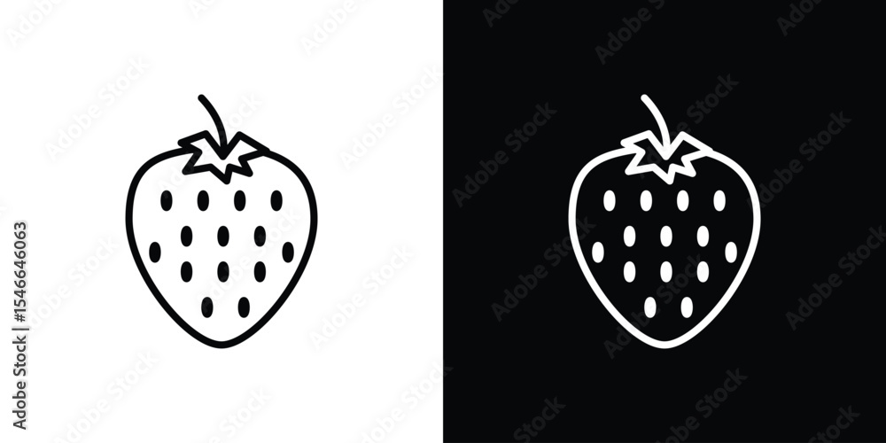 Fototapeta premium Strawberry icon in black. flat graphic vector icon