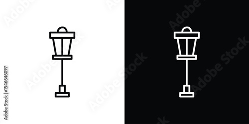 Street lamp icon in black. flat graphic vector icon