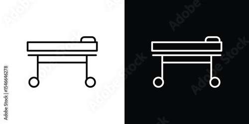 Stretcher icon in black. flat graphic vector icon