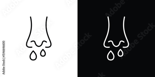 Stuffy nose icon in black. flat graphic vector icon