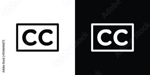 Subtitles icon in black. flat graphic vector icon