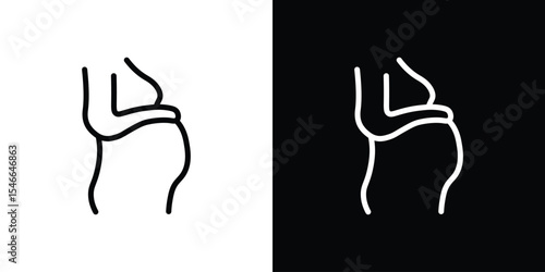 Suitable in pregnancy icon in black. flat graphic vector icon