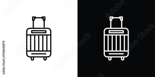 Suitcase icon in black. flat graphic vector icon