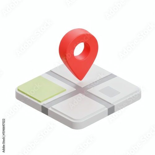 Free Download A vibrant red location pin marks a spot on a clean isometric map design perfect for navigation apps websites and presentations - GFXLoad