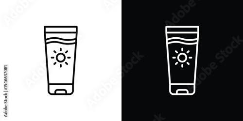Sun cream icon in black. flat graphic vector icon