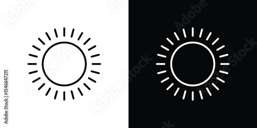 Sun icon in black. flat graphic vector icon