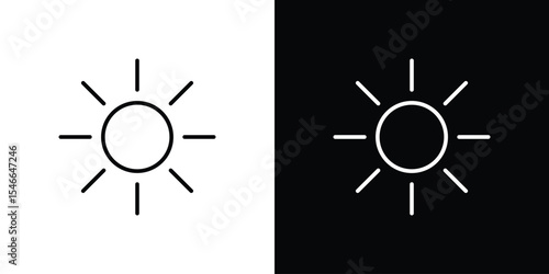 Sun icon in black. flat graphic vector icon