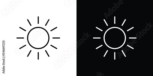 Sun icon in black. flat graphic vector icon