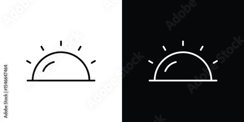 Sunrise icon in black. flat graphic vector icon