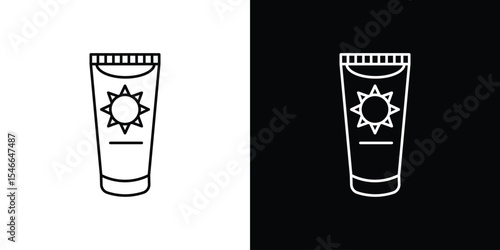 Suntan cream icon in black. flat graphic vector icon